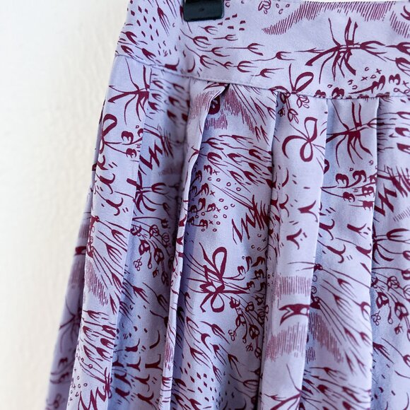 ANNA SUI 100% Silk Vintage inspired Pleated Midi Skirt - Picture 5 of 11